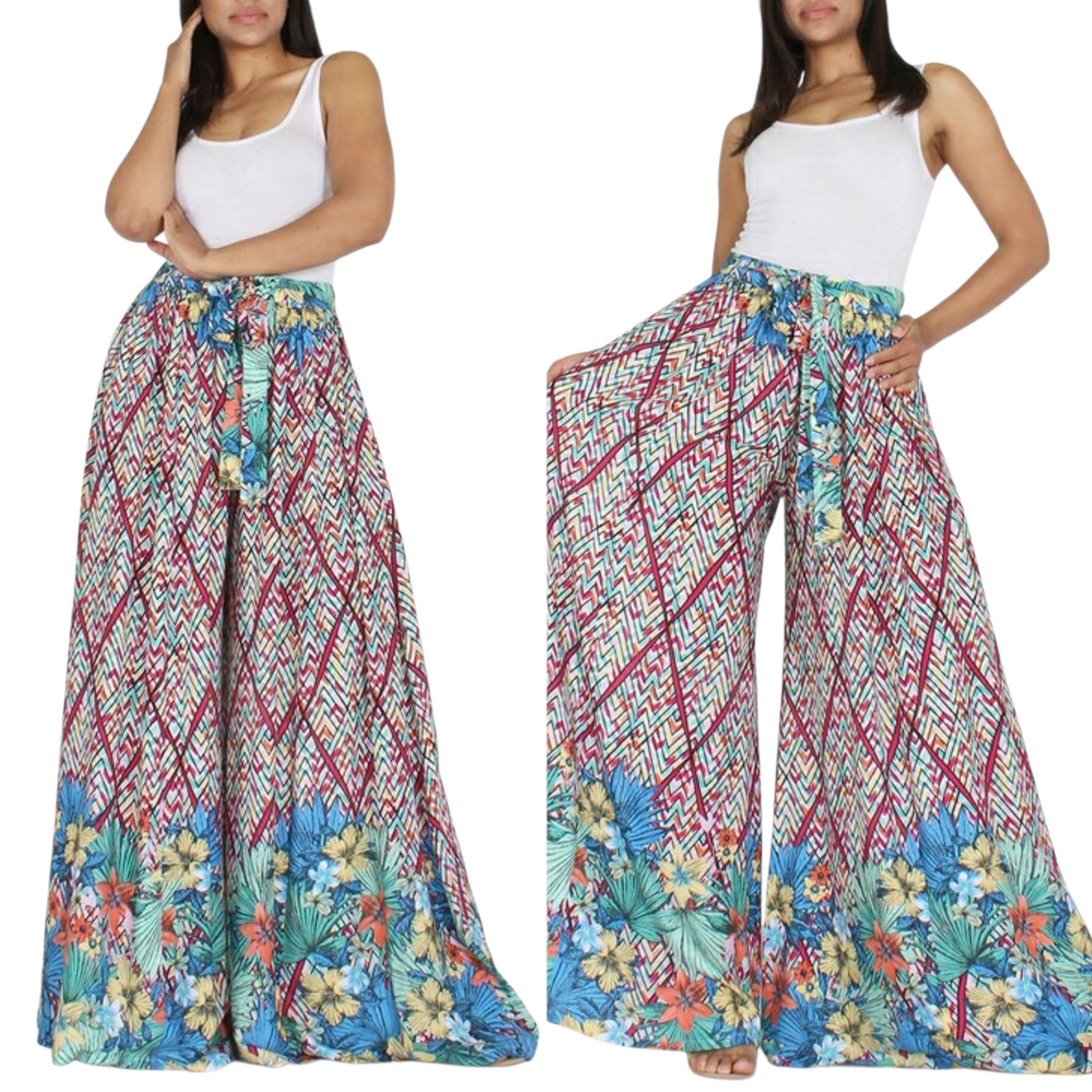 Wide leg Tie Pants