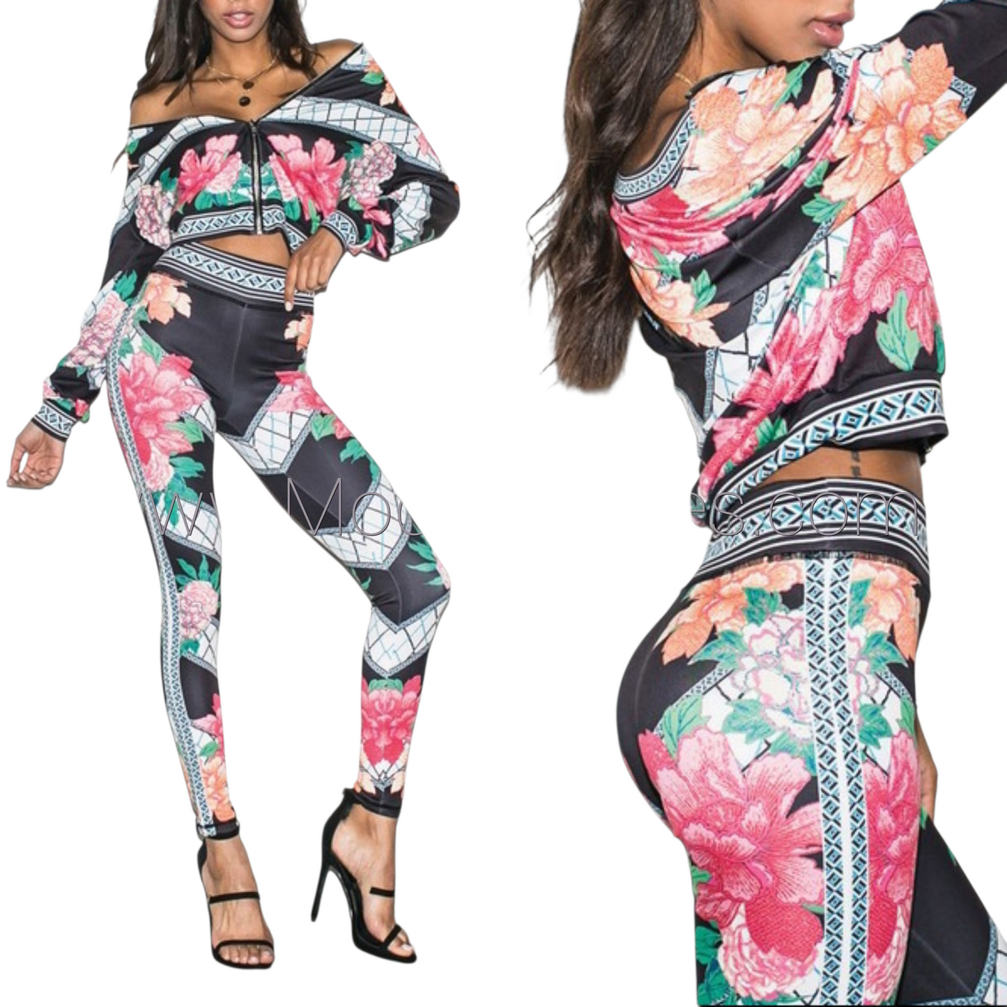Black & Floral Set