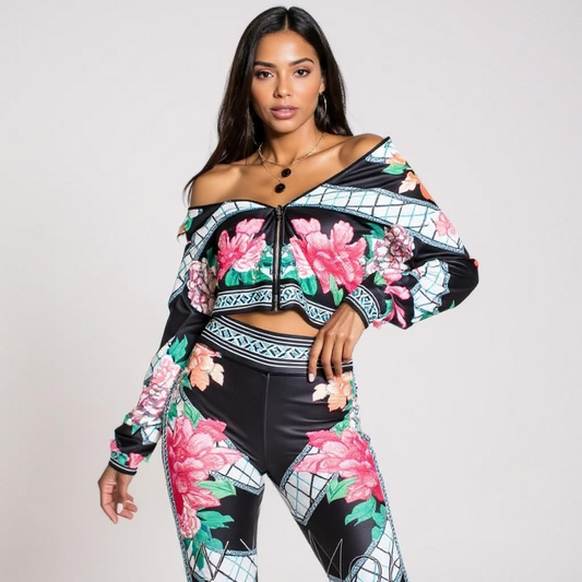 Black & Floral Set