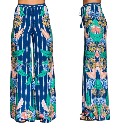 Tropical Wide Leg Pants