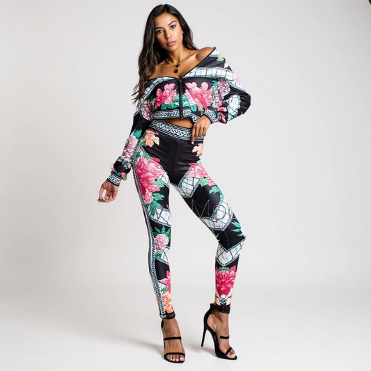 Black & Floral Set